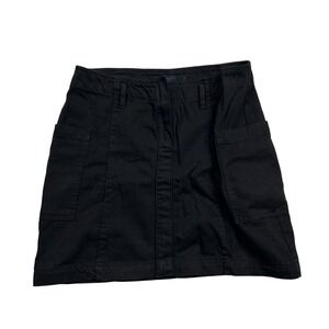 Italian vintage black denim cargo mini skirt size M